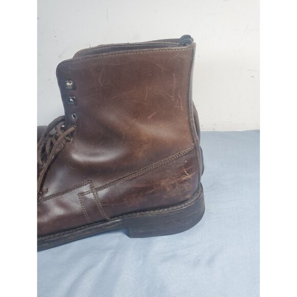 Prada Made in Italy Lace-up Ankle Boots Men's 9.5 Brown 0725 - Picture 7 of 16